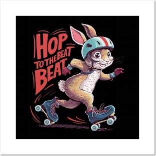 Hop to the beat Roller-skating Rabbit Posters and Art